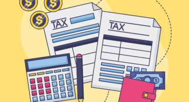 tax payment document calculator wallet money vector illustration